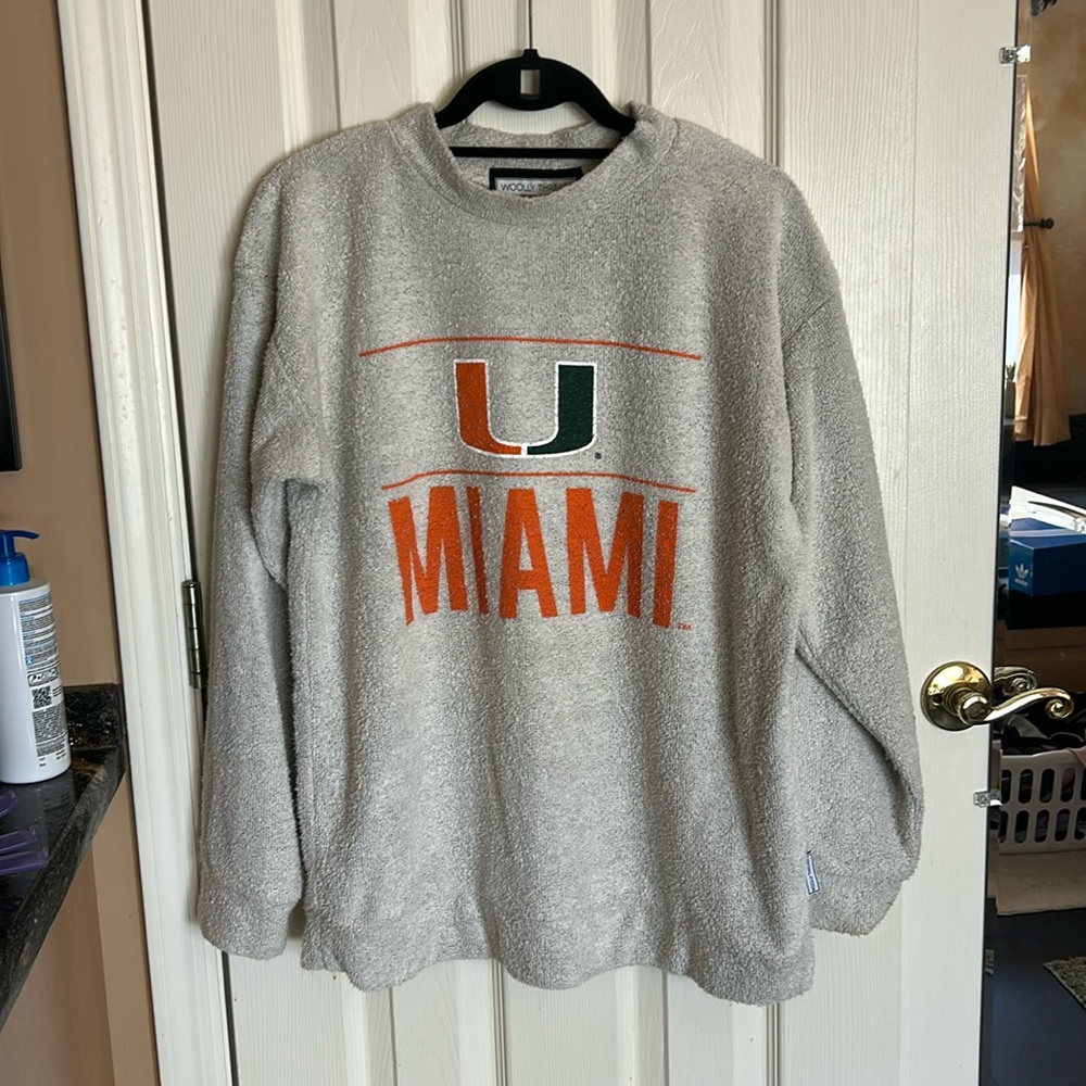 Univ of Miami Mock neck Sweatshirt -Medium